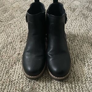 Black Leather Ankle Boots